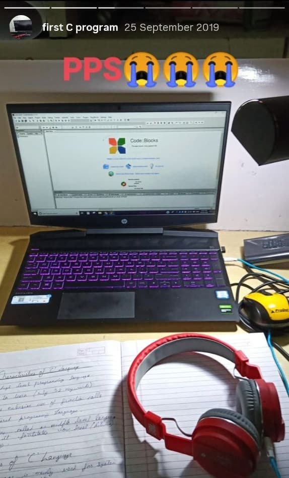 My hostel room desk. This laptop was my lifeline.